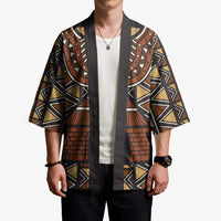 Mali Mud Cloth African Village Kimono Ethnic Geometry Style - Wonder Print Shop
