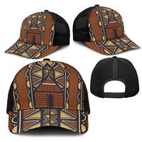 Mali Mud Cloth African Village Mesh Trucker Cap Ethnic Geometry Style - Wonder Print Shop