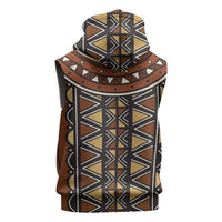 Mali Mud Cloth African Village Sleeveless Zip Hoodie Ethnic Geometry Style - Wonder Print Shop