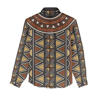 Mali Mud Cloth African Village Women Casual Shirt Ethnic Geometry Style - Wonder Print Shop