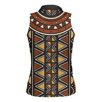 Mali Mud Cloth African Village Women Sleeveless Polo Shirt Ethnic Geometry Style - Wonder Print Shop