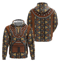 Mali Mud Cloth African Village Zip Hoodie Ethnic Geometry Style - Wonder Print Shop