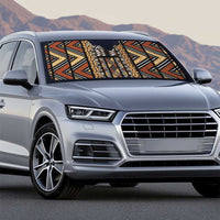 Mali Mud Cloth Leopards Legacy Auto Sun Shade Tribal Village - Wonder Print Shop