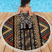 Mali Mud Cloth Leopards Legacy Beach Blanket Tribal Village - Wonder Print Shop