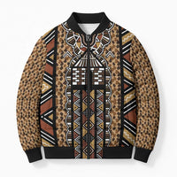 Mali Mud Cloth Leopards Legacy Bomber Puffer Jacket Tribal Village - Wonder Print Shop