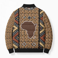 Mali Mud Cloth Leopards Legacy Bomber Puffer Jacket Tribal Village - Wonder Print Shop
