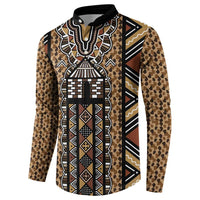 Mali Mud Cloth Leopards Legacy Button Sweatshirt Tribal Village - Wonder Print Shop