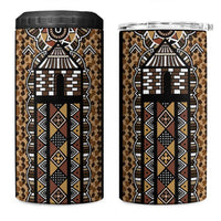 Mali Mud Cloth Leopards Legacy 4 in 1 Can Cooler Tumbler Tribal Village - Wonder Print Shop