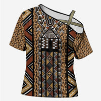Mali Mud Cloth Leopards Legacy Cross Shoulder Shirt Tribal Village - Wonder Print Shop