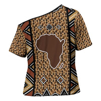 Mali Mud Cloth Leopards Legacy Cross Shoulder Shirt Tribal Village - Wonder Print Shop