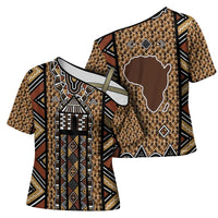 Mali Mud Cloth Leopards Legacy Cross Shoulder Shirt Tribal Village - Wonder Print Shop