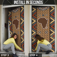 Mali Mud Cloth Leopards Legacy Door Cover Tribal Village - Wonder Print Shop