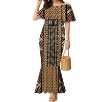 Mali Mud Cloth Leopards Legacy Family Matching Mermaid Dress and Hawaiian Shirt Tribal Village - Wonder Print Shop