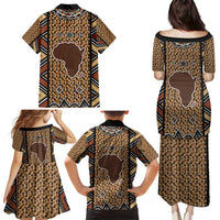 Mali Mud Cloth Leopards Legacy Family Matching Puletasi and Hawaiian Shirt Tribal Village - Wonder Print Shop