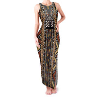 Mali Mud Cloth Leopards Legacy Family Matching Tank Maxi Dress and Hawaiian Shirt Tribal Village - Wonder Print Shop