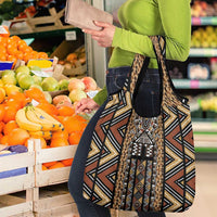 Mali Mud Cloth Leopards Legacy Grocery Bag Tribal Village - Wonder Print Shop