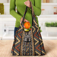 Mali Mud Cloth Leopards Legacy Grocery Bag Tribal Village - Wonder Print Shop