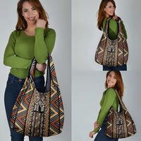 Mali Mud Cloth Leopards Legacy Grocery Bag Tribal Village - Wonder Print Shop