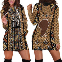 Mali Mud Cloth Leopards Legacy Hoodie Dress Tribal Village - Wonder Print Shop