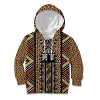 Mali Mud Cloth Leopards Legacy Kid Hoodie Tribal Village - Wonder Print Shop