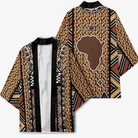 Mali Mud Cloth Leopards Legacy Kimono Tribal Village - Wonder Print Shop