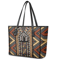 Mali Mud Cloth Leopards Legacy Leather Tote Bag Tribal Village - Wonder Print Shop