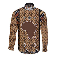 Mali Mud Cloth Leopards Legacy Long Sleeve Button Shirt Tribal Village - Wonder Print Shop