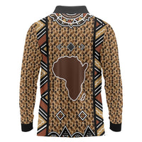 Mali Mud Cloth Leopards Legacy Long Sleeve Polo Shirt Tribal Village - Wonder Print Shop