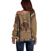 Mali Mud Cloth Leopards Legacy Off Shoulder Sweater Tribal Village - Wonder Print Shop