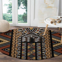 Mali Mud Cloth Leopards Legacy Round Carpet Tribal Village - Wonder Print Shop