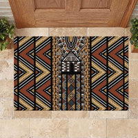 Mali Mud Cloth Leopards Legacy Rubber Doormat Tribal Village - Wonder Print Shop