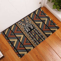 Mali Mud Cloth Leopards Legacy Rubber Doormat Tribal Village - Wonder Print Shop