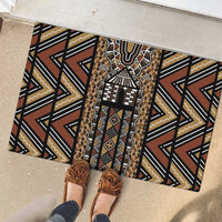 Mali Mud Cloth Leopards Legacy Rubber Doormat Tribal Village - Wonder Print Shop