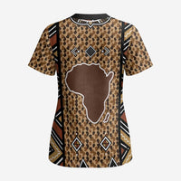 Mali Mud Cloth Leopards Legacy Scrub Top Tribal Village - Wonder Print Shop