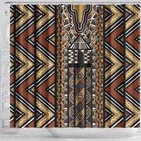 Mali Mud Cloth Leopards Legacy Shower Curtain Tribal Village - Wonder Print Shop