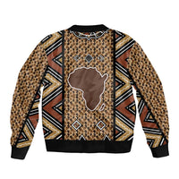 Mali Mud Cloth Leopards Legacy Sleeve Zip Bomber Jacket Tribal Village - Wonder Print Shop