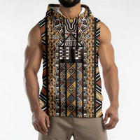 Mali Mud Cloth Leopards Legacy Sleeveless Hoodie Tribal Village - Wonder Print Shop