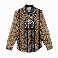 Mali Mud Cloth Leopards Legacy Women Casual Shirt Tribal Village - Wonder Print Shop