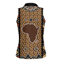 Mali Mud Cloth Leopards Legacy Women Sleeveless Polo Shirt Tribal Village - Wonder Print Shop
