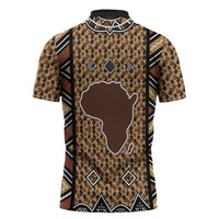 Mali Mud Cloth Leopards Legacy Zipper Polo Shirt Tribal Village - Wonder Print Shop