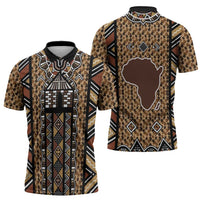 Mali Mud Cloth Leopards Legacy Zipper Polo Shirt Tribal Village - Wonder Print Shop