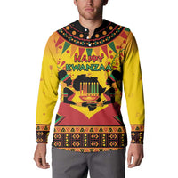 Kwanzaa Holiday Button Sweatshirt African Pattern - Wonder Print Shop