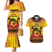 Kwanzaa Holiday Couples Matching Mermaid Dress and Hawaiian Shirt African Pattern - Wonder Print Shop