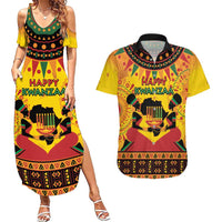 Kwanzaa Holiday Couples Matching Summer Maxi Dress and Hawaiian Shirt African Pattern - Wonder Print Shop