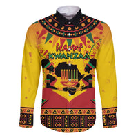 Kwanzaa Holiday Family Matching Off The Shoulder Long Sleeve Dress and Hawaiian Shirt African Pattern - Wonder Print Shop