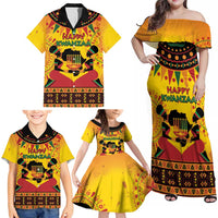 Kwanzaa Holiday Family Matching Off Shoulder Maxi Dress and Hawaiian Shirt African Pattern - Wonder Print Shop