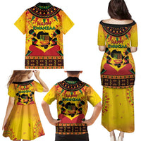 Kwanzaa Holiday Family Matching Puletasi and Hawaiian Shirt African Pattern - Wonder Print Shop