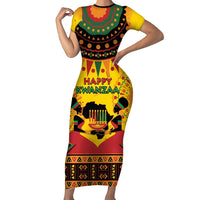 Kwanzaa Holiday Family Matching Short Sleeve Bodycon Dress and Hawaiian Shirt African Pattern - Wonder Print Shop
