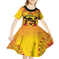 Kwanzaa Holiday Kid Short Sleeve Dress African Pattern - Wonder Print Shop