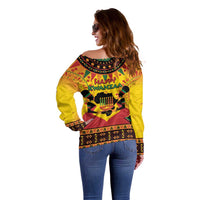 Kwanzaa Holiday Off Shoulder Sweater African Pattern - Wonder Print Shop